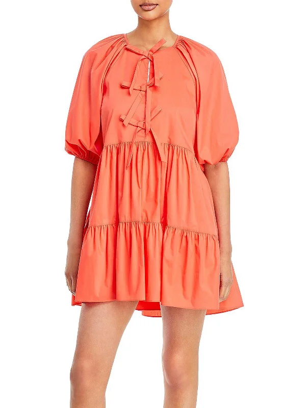 Act Fast Womens Tiered Mini Fit & Flare Dress