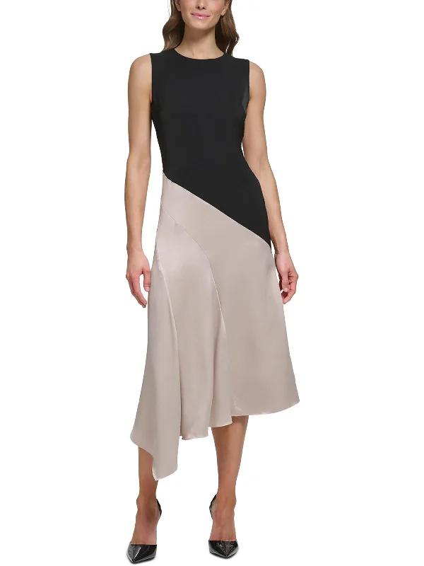 Weekend Special Womens Colorblock Polyester Midi Dress