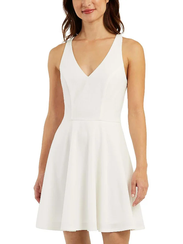 Reduced Prices Juniors Womens Lace Criss-Cross Fit & Flare Dress
