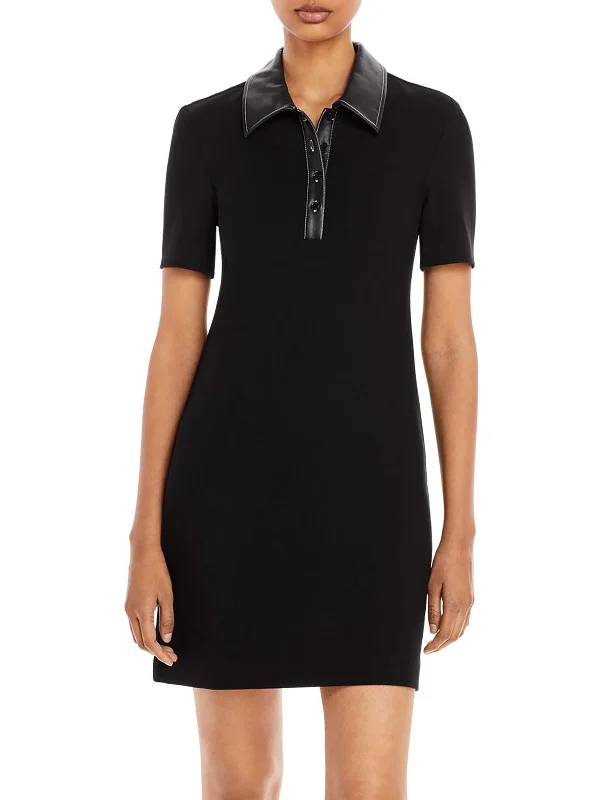 Overstock Sale Jay Womens Faux Trim Mini Shirtdress