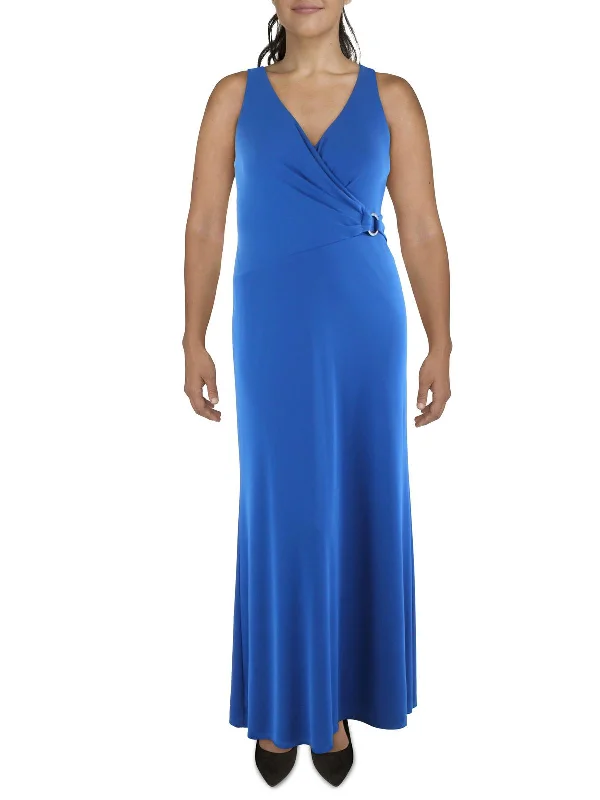 Don't Wait Womens Jersey Long Evening Dress