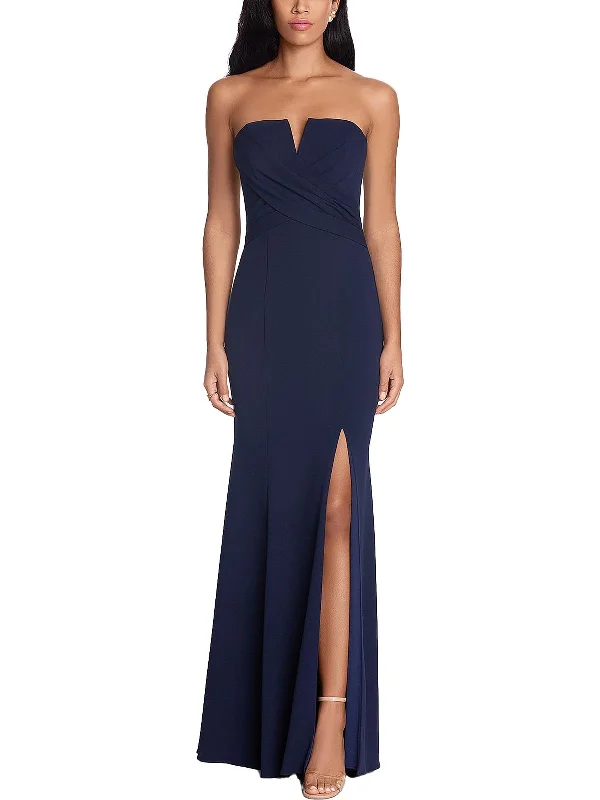 Buy Now Womens Notch Neck Strapless Evening Dress