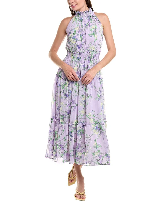 Instant Discount Taylor Chiffon Tiered Midi Dress