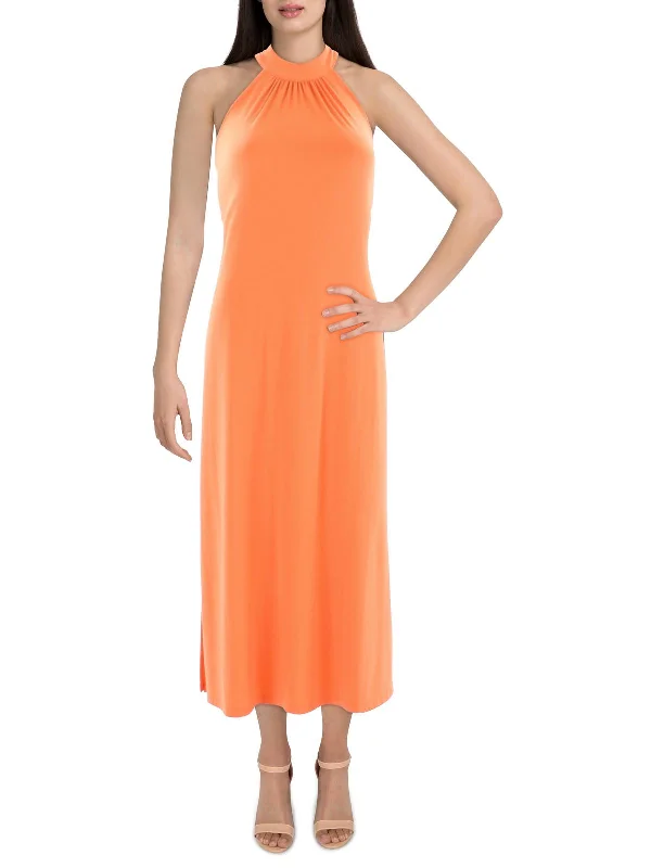 Extra Savings Womens Knit High Neck Maxi Dress
