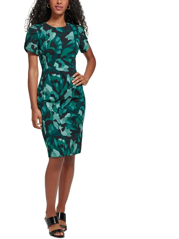 Great Deals Womens Printed Knee Sheath Dress