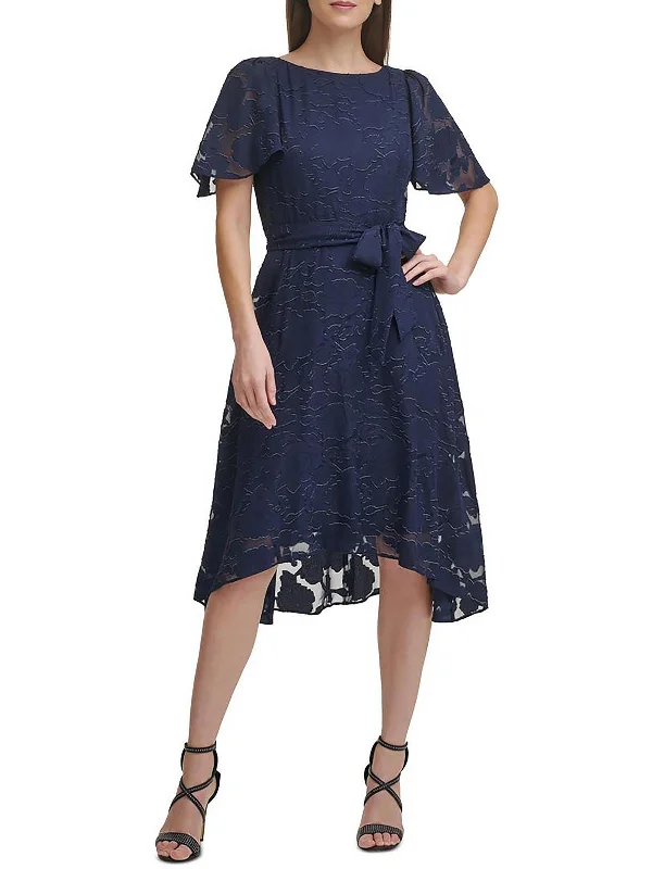 Extra Discounts Womens Textured Hi-Low Cocktail and Party Dress