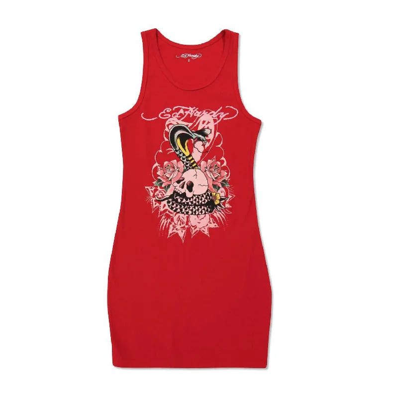 Best Deals Cobra Rib Tank Dress In Red