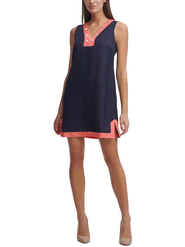 Savings Event Womens Button Detail Midi Shift Dress