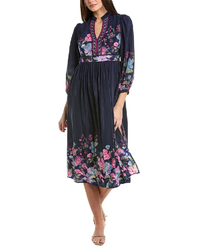 Today's Special Johnny Was Petite Valeria Silk Tea Length Dress