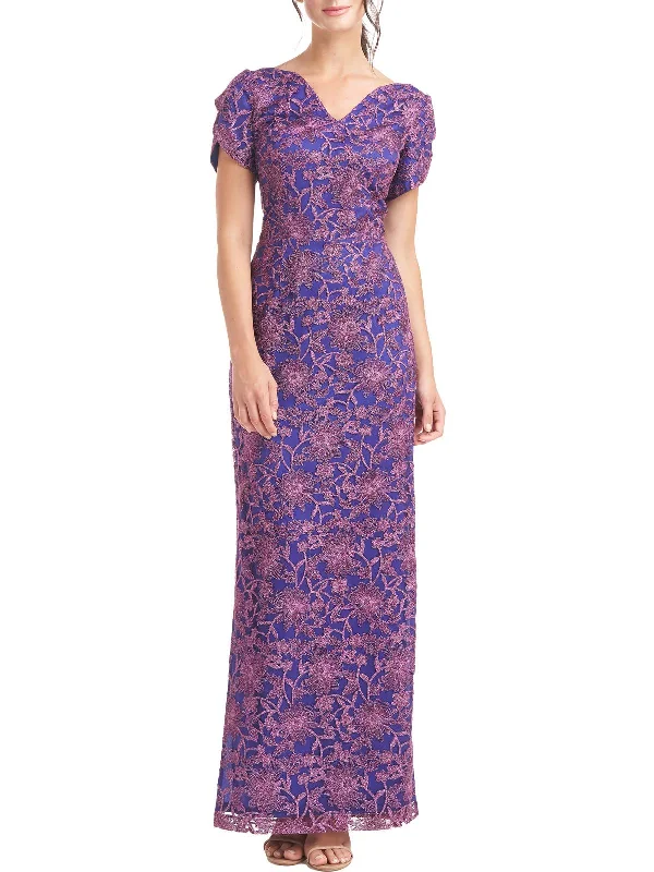 New Deals Womens Metallic Maxi Cocktail and Party Dress