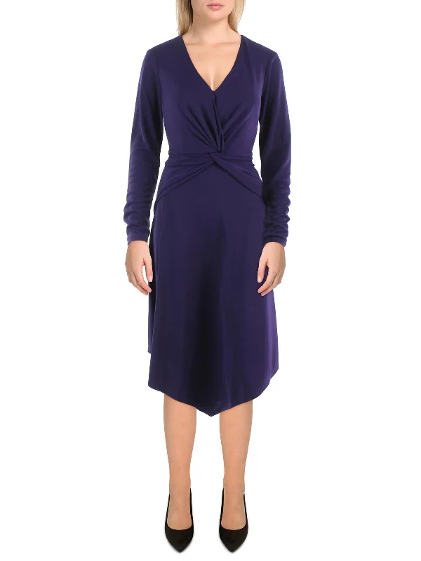 Daily Specials Womens Surplice Midi Cocktail and Party Dress