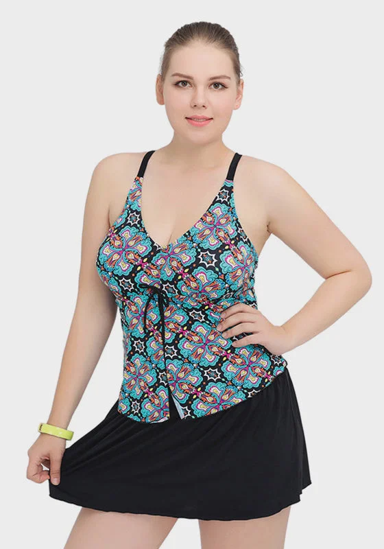Savings Alert Serene Plus Size Retro Swim Dress