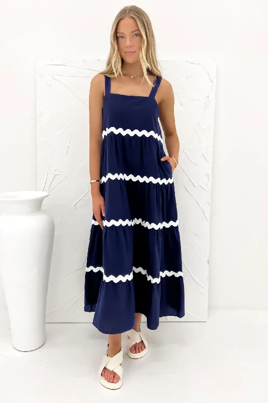 Massive Deals Willa Maxi Dress Navy