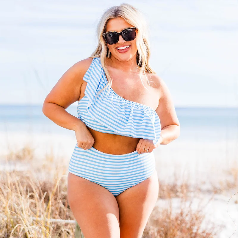 Lowest Prices Let's Go Watch The Sunset Swim Top, Blue